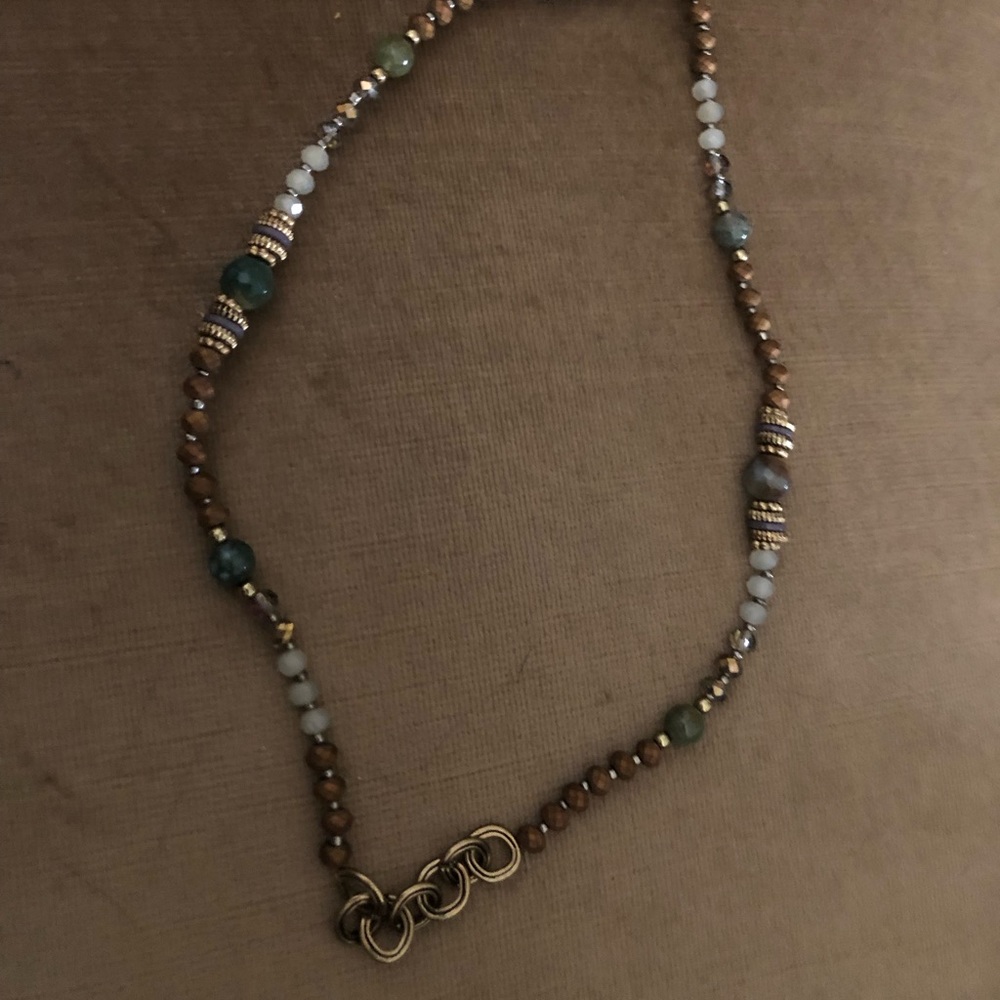 Euro Collection Unique Jasper & Crystal Necklace-544 $20 or $15 w/offer